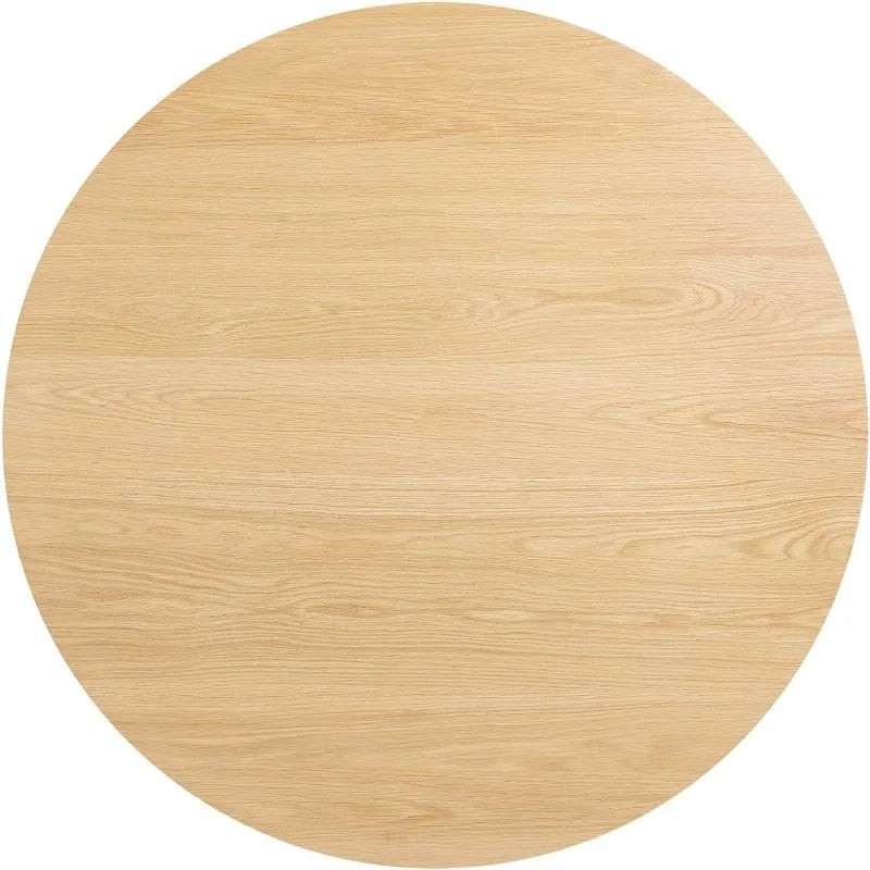 Modway Vision 45" Round Wood Kitchen and Dining Table in Oak