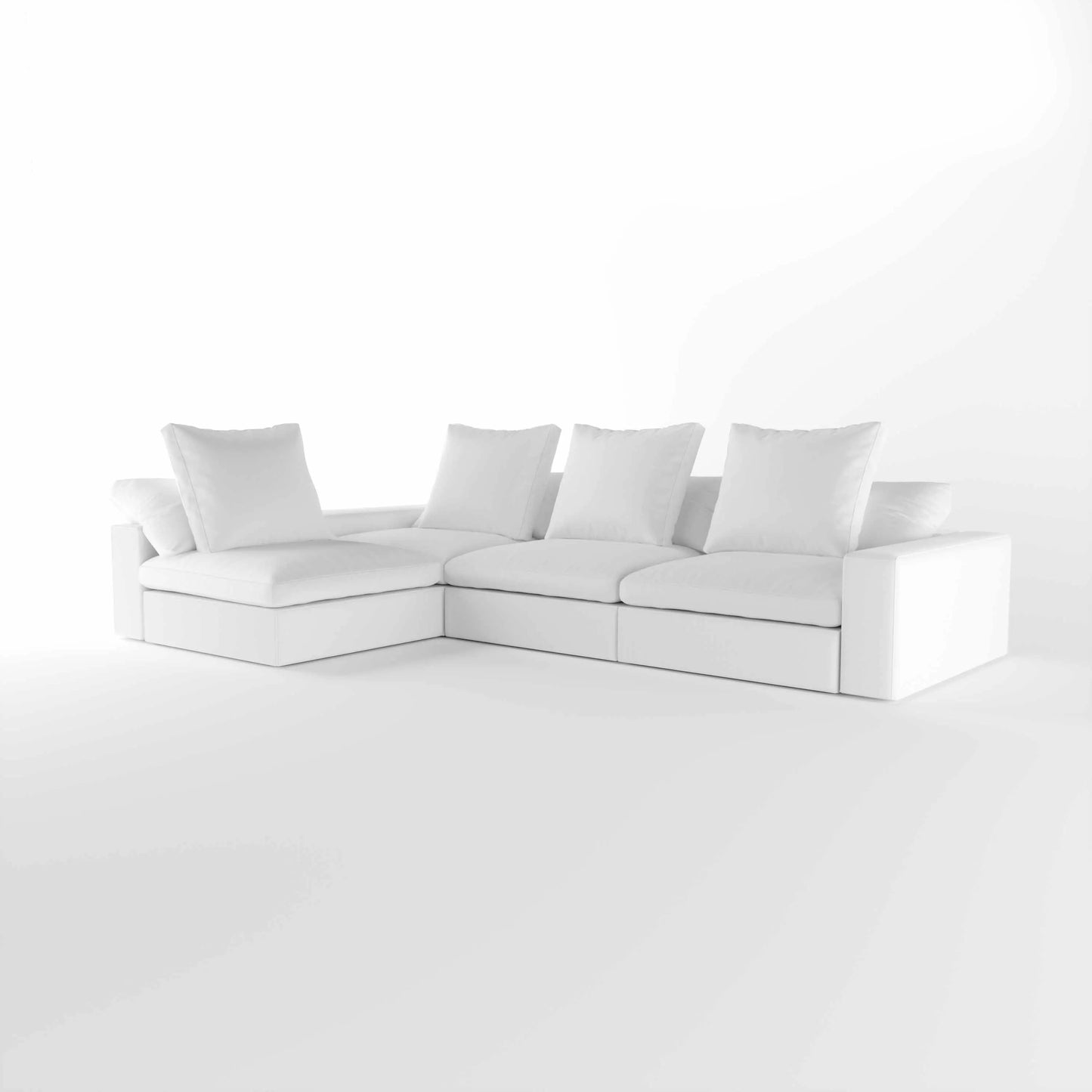 Cloud Puff Sofa Living room Chairs Modern Modular Sectional Sofawith Pillow, Cushion Covers Removable, High Density Memory Foam