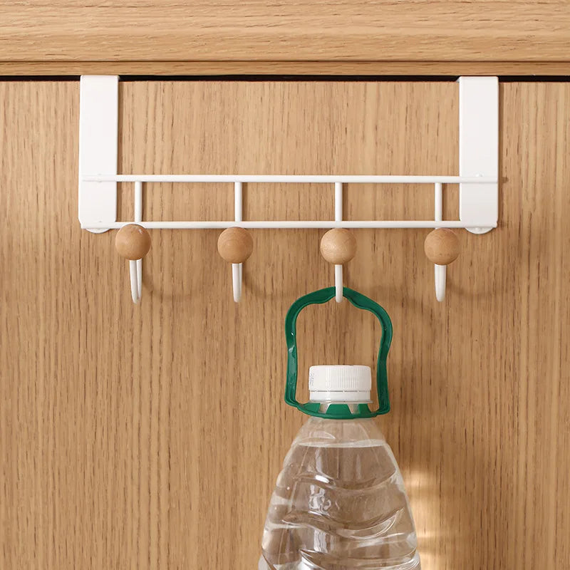 Door Hook Rack Metal Clothes Storage Rack Portable Bedroom Kitchen Bathroom Door Clothes Hat Hook Cabinet Door Rack Home