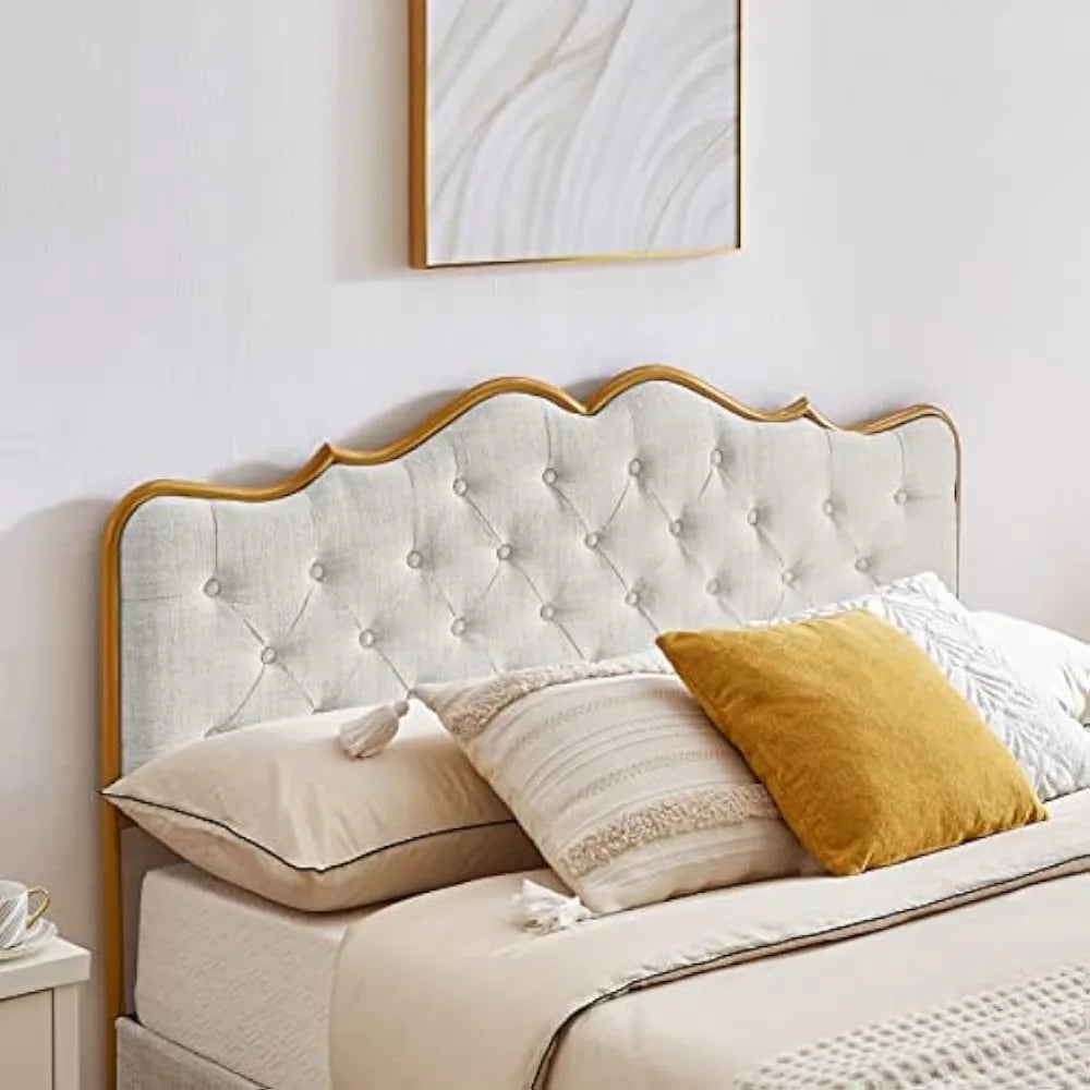 King Velvet Upholstered Platform Bed with 4 Drawers, Platform Bed Frame with Button Tufted Headboard for Bedroom