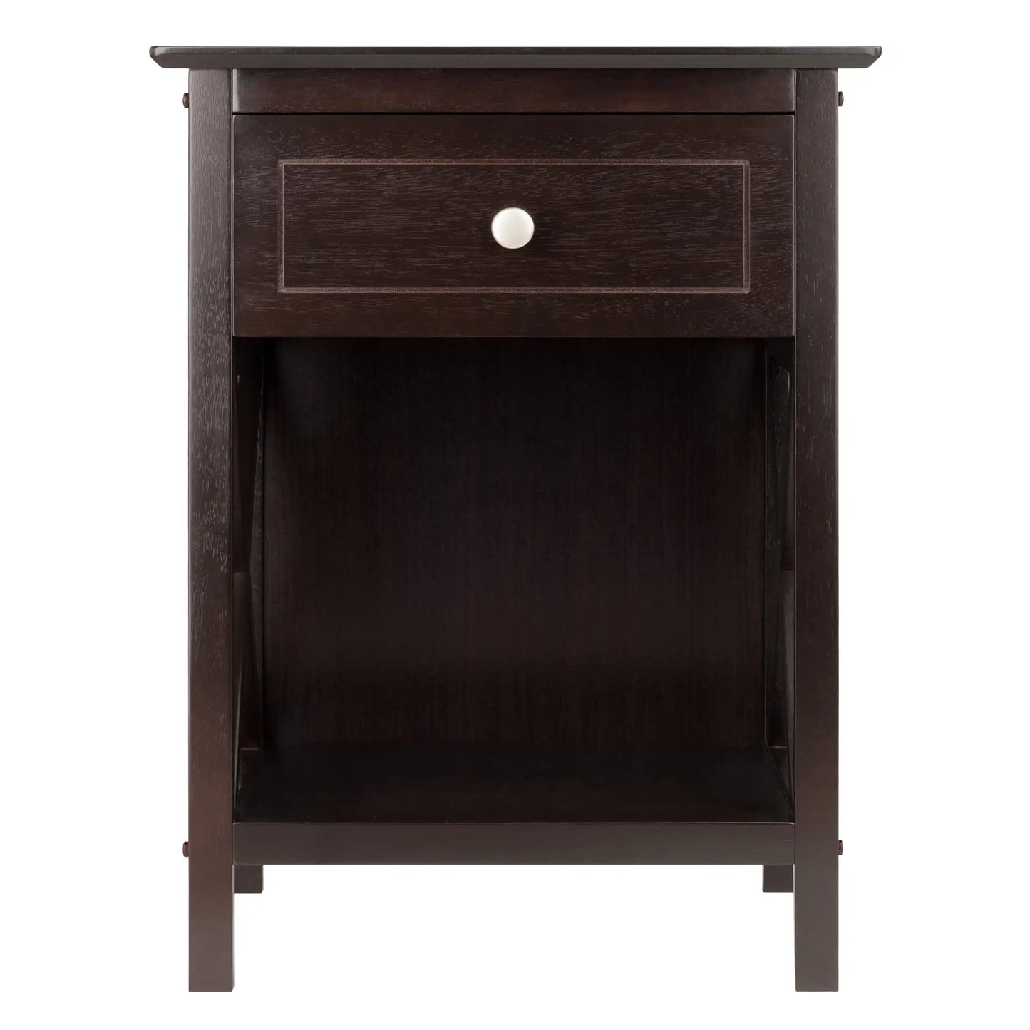Winsome Xylia 1 Drawer Transitional Solid Wood Storage End Table in Coffee bedroom furniture