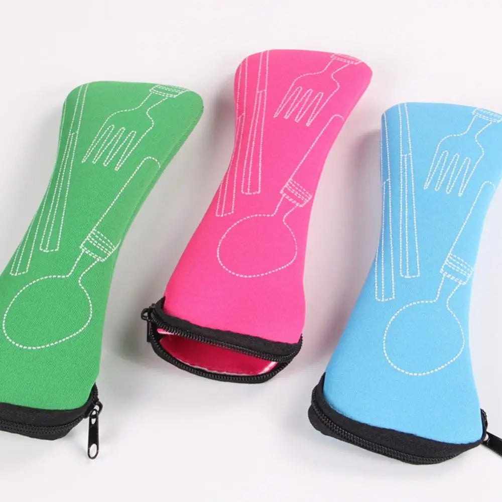 Portable Tableware Bag Box Cutlery Storage Bag Travel Packaging Storage Box Picnic Fork Spoon Knife Pouch Bag Without Dinnerware