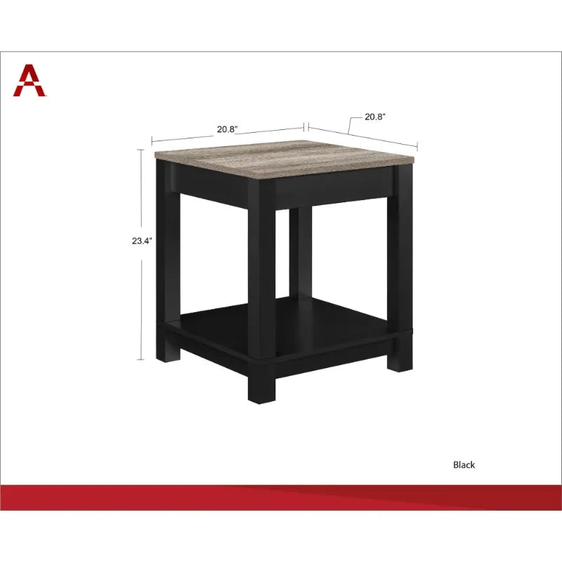 Better Homes & Gardens Langley Bay End Table, Black Wood Table Coffee Table Tea Table Side Table Center Table Living Room