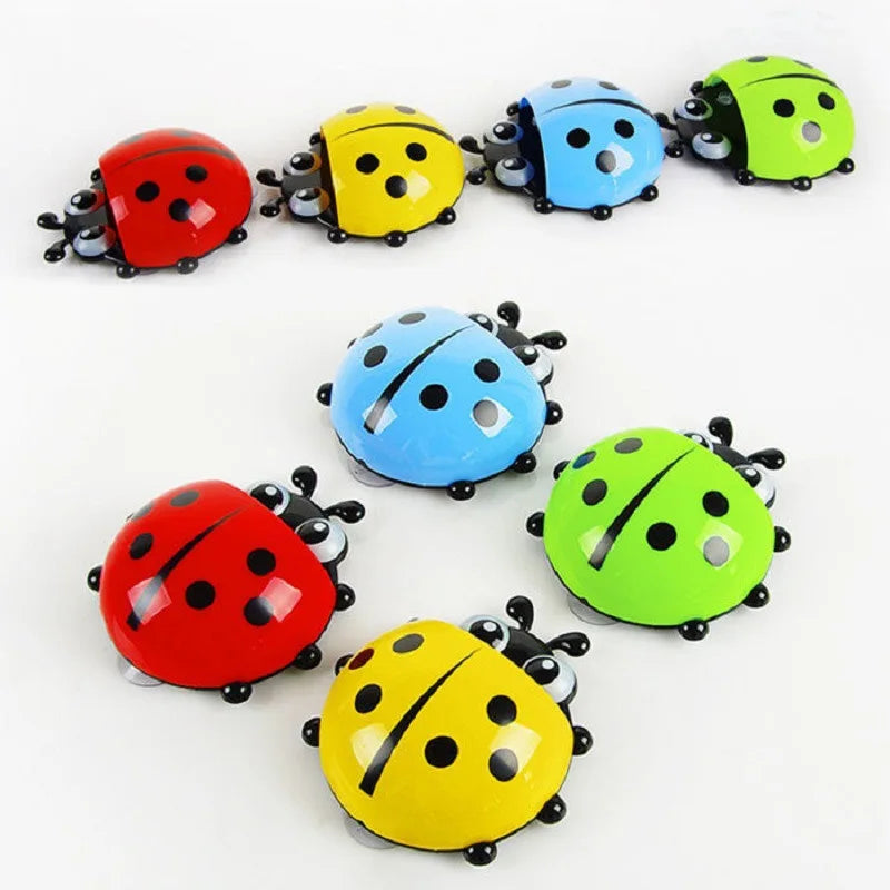 Cartoon Tooth Storage Rack Organizer Creative Cute Ladybug Sucker Toothbrush Toothpaste Holder Kitchen Bathroom Accessories