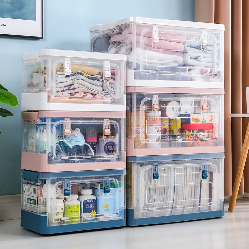 Transparent storage box extra large household clothes quilt bedroom storage box living room children's toys extra large storage