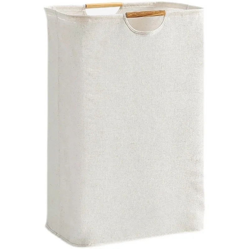 Nordic Laundry Basket Wooden Handle Bathroom Laundry Hamper Bag for Dirty Clothes Home Sundries Storage Kids Toys Organizer