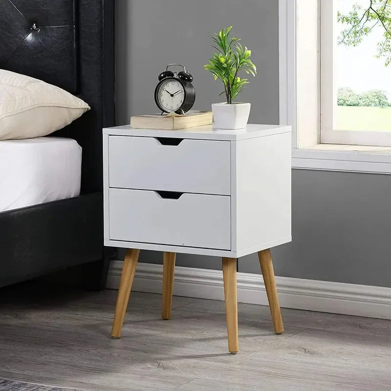 Sweetgo End Side Table Nightstand with Storage Drawer -Fashion Modern Assemble Storage Cabinet Bedroom Bedside