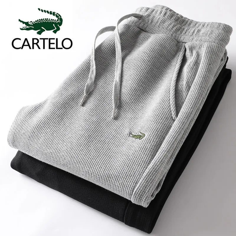 CARTELO High Quality Mens Winter Warm Thicken Waffle Fleece Pants Summer Fashion Casual Sweatpants Male Trousers Jogger Pants