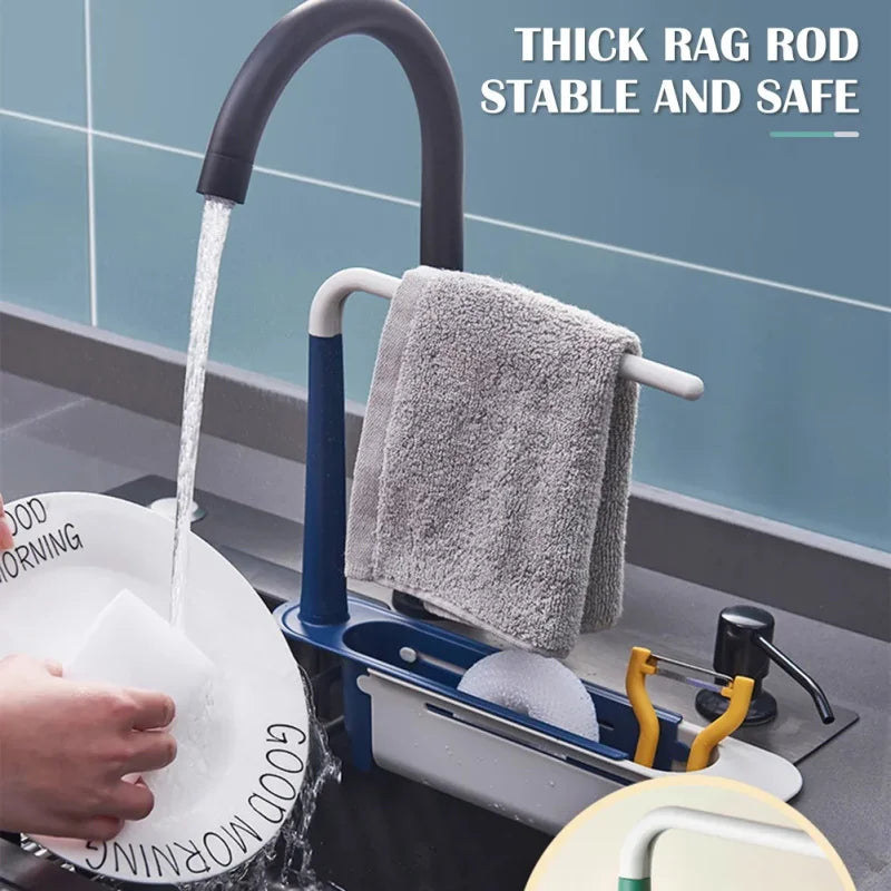Telescopic Sink Shelf Kitchen Sinks Organizer Soap Sponge Holder Sink Drain Rack Storage Basket Kitchen Gadgets Accessories Tool