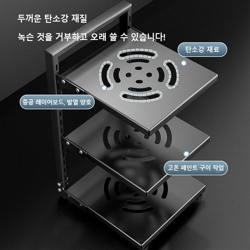 Adjustable Height Multi-layer Metal Storage Rack Kitchen Utensil Pot Rack Holder Multifunctional Pot Storage Rack
