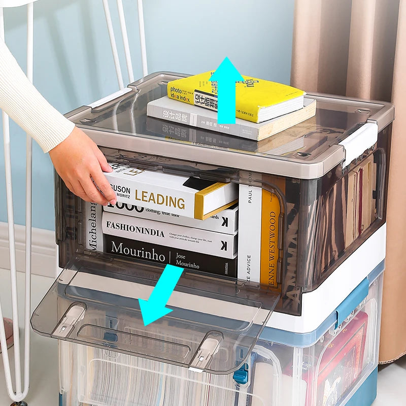 Transparent storage box extra large household clothes quilt bedroom storage box living room children's toys extra large storage