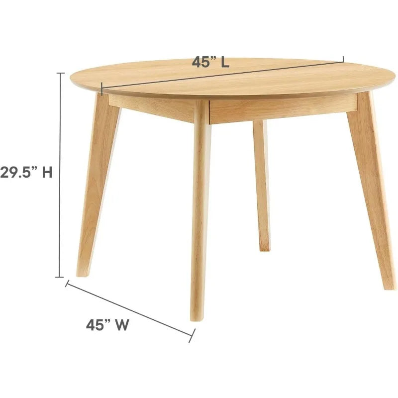 Modway Vision 45" Round Wood Kitchen and Dining Table in Oak