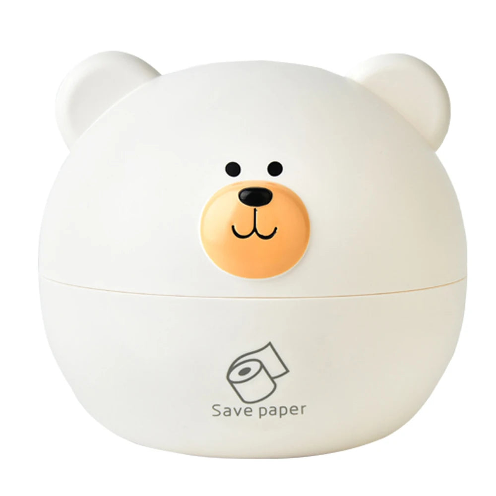 Cute Bear Head Tissue Box Nordic Roll Paper Storage Box Wc Round Container Rack Napkin Holder Living Room Creative Home Simple