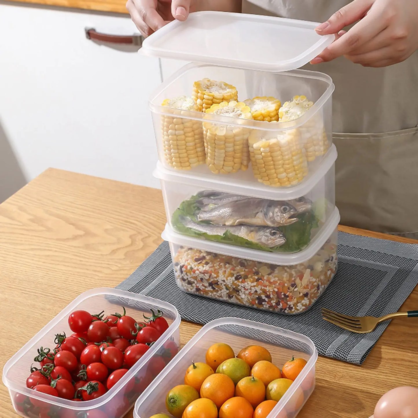 Fresh Box Food Storage Box Refrigerator Sealed Space Organizer Containers Freezer Kitchen Storage Box Food Containers
