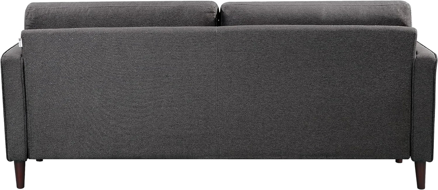 Lifestyle Solutions Lexington Sofa, 75.6" W X 31.1" D X 33.5" H, Heather Grey Minimalist Sofa Furniture Living Room