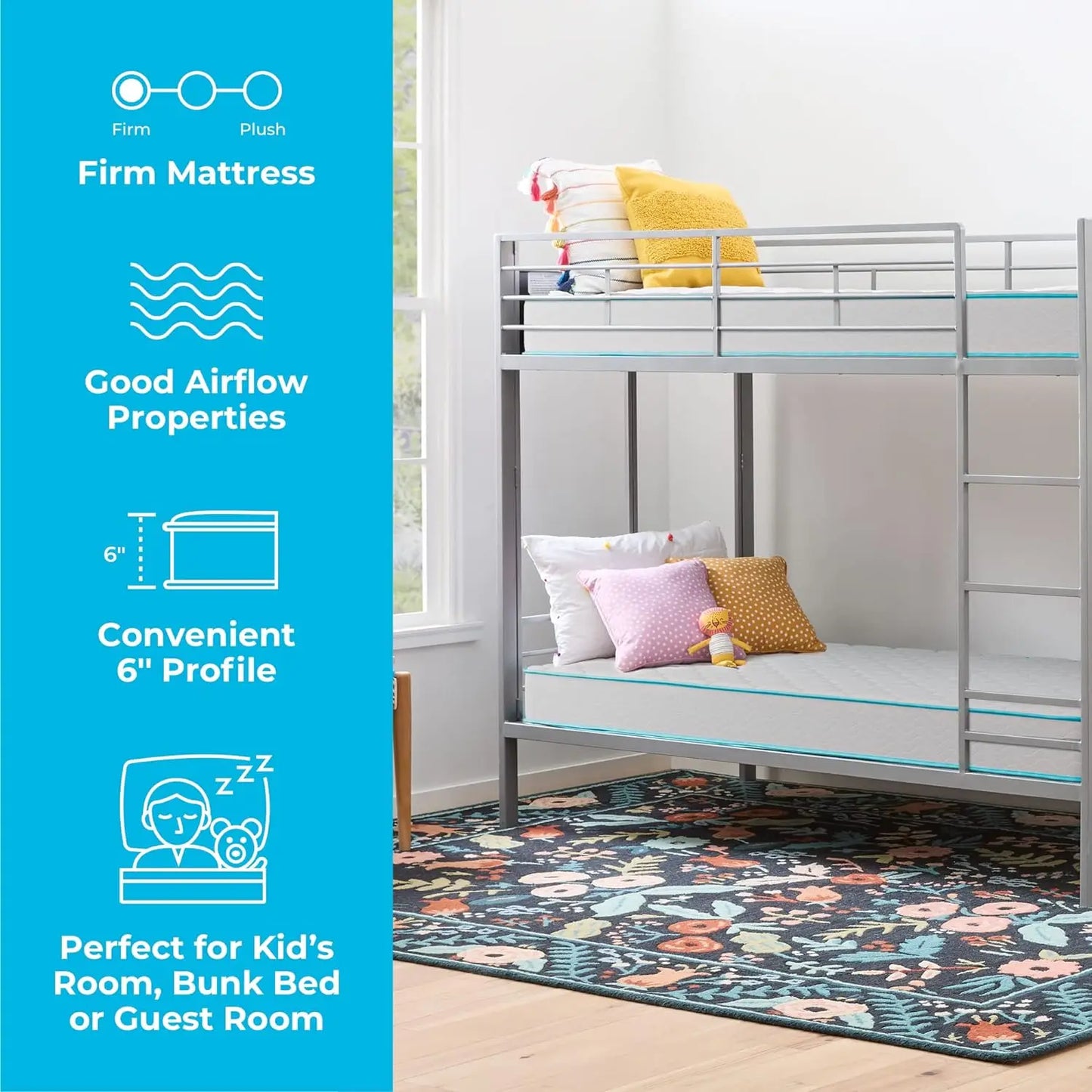 Youth or Kids Bed Guest Bedroom Durable and Breathable Support Affordable Twin Size