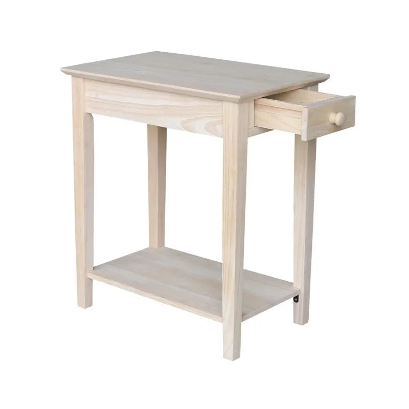 International Concepts Narrow End Table 14"D X 22"W X 25"H Small Table Bed Side Table Furniture Living Room