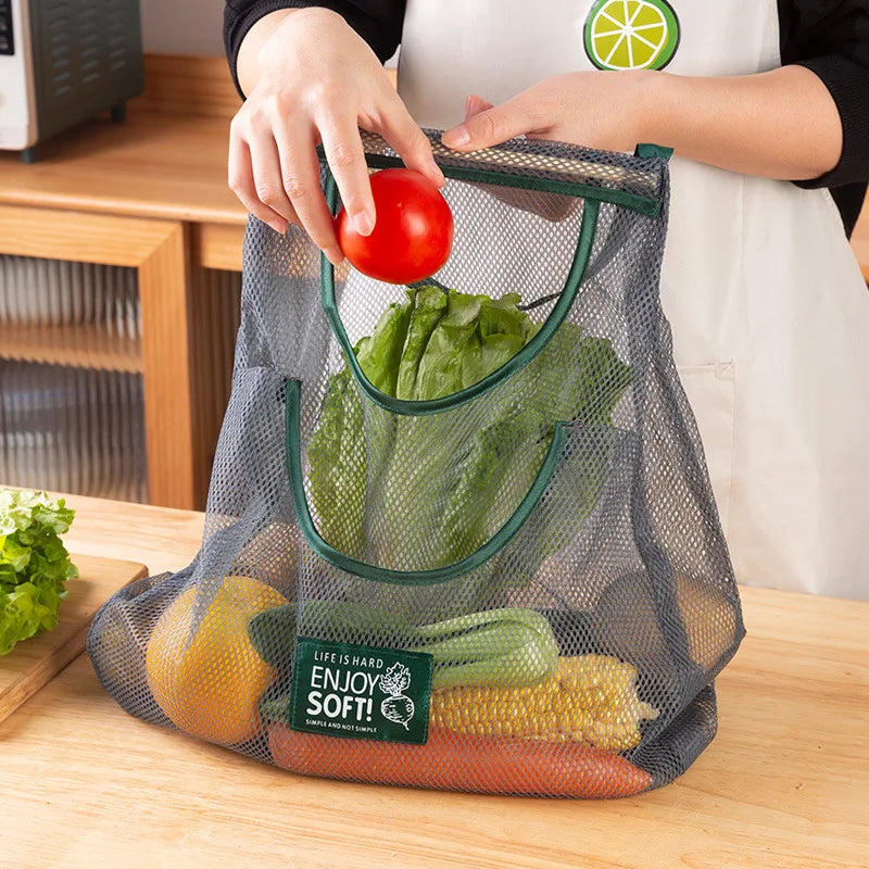 Kitchen Hanging Fruit Vegetable Storage Hanging Bag Moistureproof Ginger Garlic Onion Hollowed Out Breathable Storage Bag