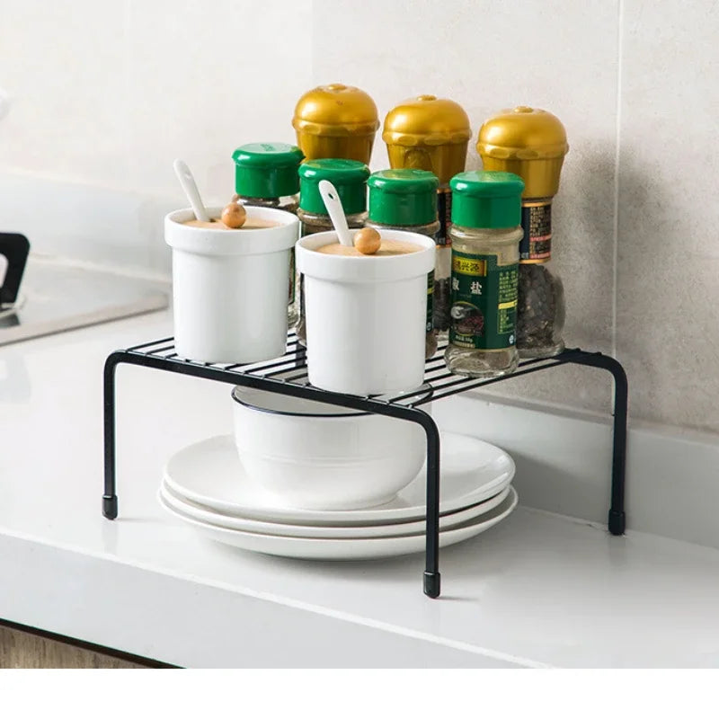 Iron Kitchen Storage Rack Closet Shelf Dish Drying Rack Spice Jars Holder Seasoning Bottles Shelves Spice Rack Kitchen Organizer