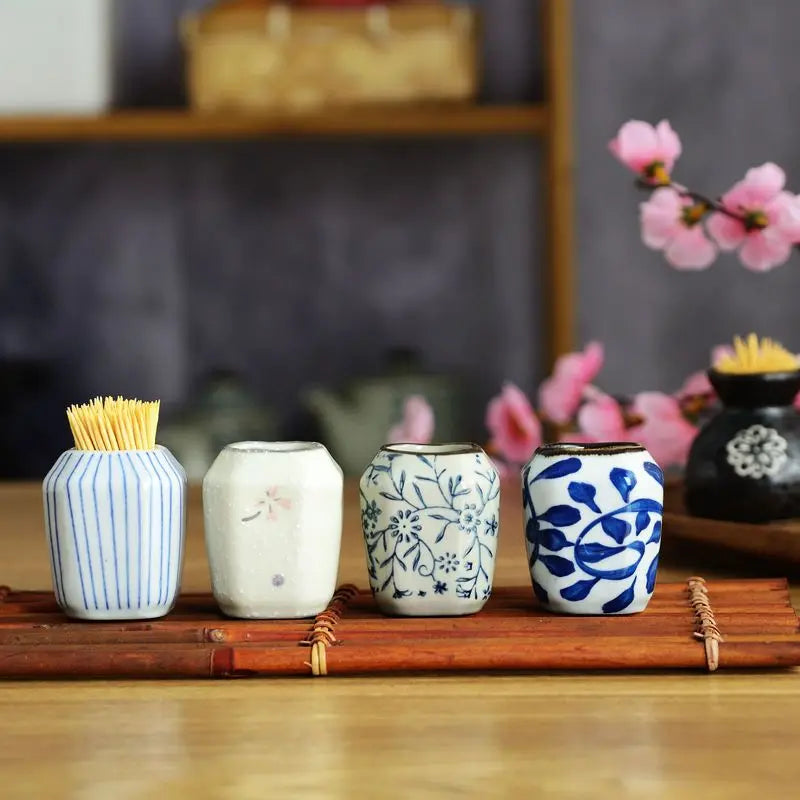 Japanese Restaurant Ceramic Toothpick Barrel, Light Luxury Toothpick Box, Ins Wind Toothpick Jar, Toothpick Bucket, Living Room