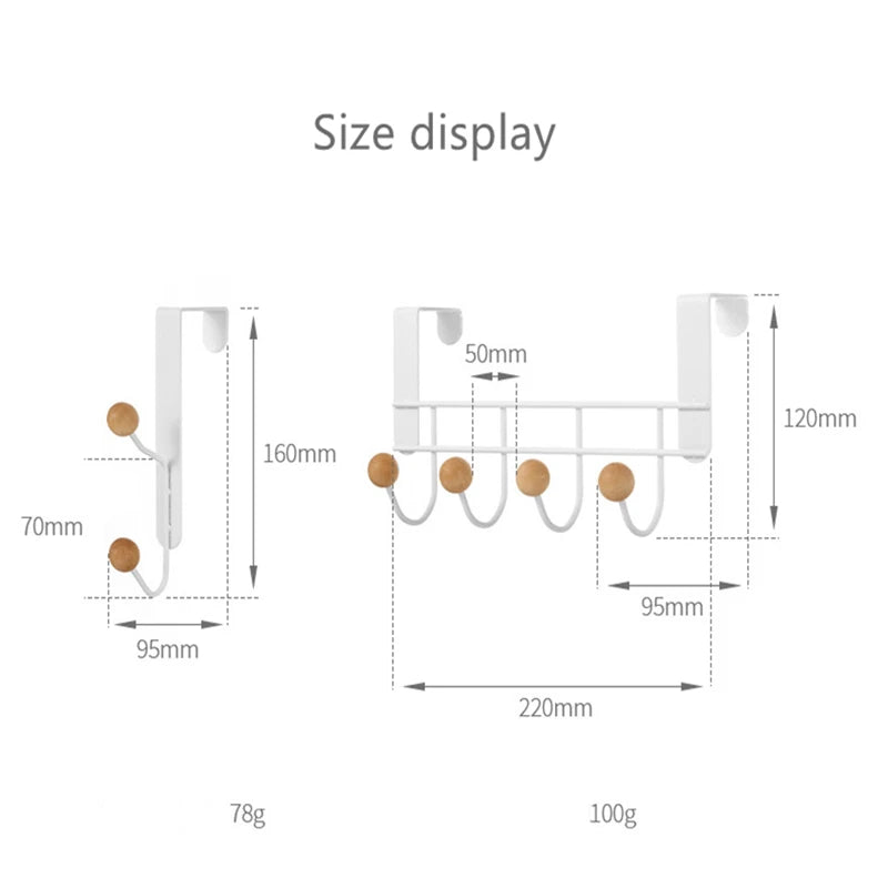 Door Hook Rack Metal Clothes Storage Rack Portable Bedroom Kitchen Bathroom Door Clothes Hat Hook Cabinet Door Rack Home