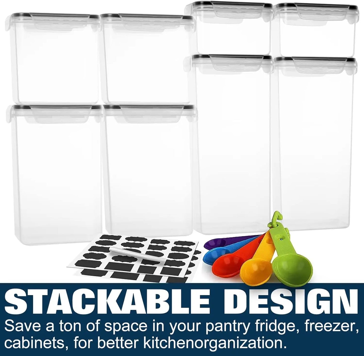 Food Storage Containers 25-Piece Set, Kitchen & Pantry Organization, BPA Free Plastic Storage Containers with Lids