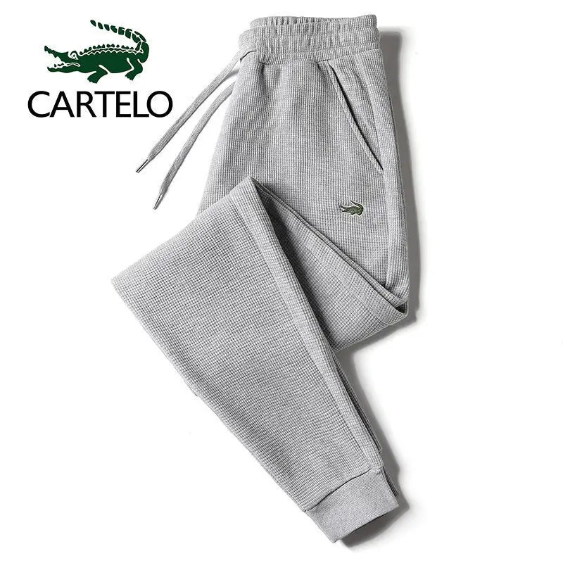 CARTELO High Quality Mens Winter Warm Thicken Waffle Fleece Pants Summer Fashion Casual Sweatpants Male Trousers Jogger Pants