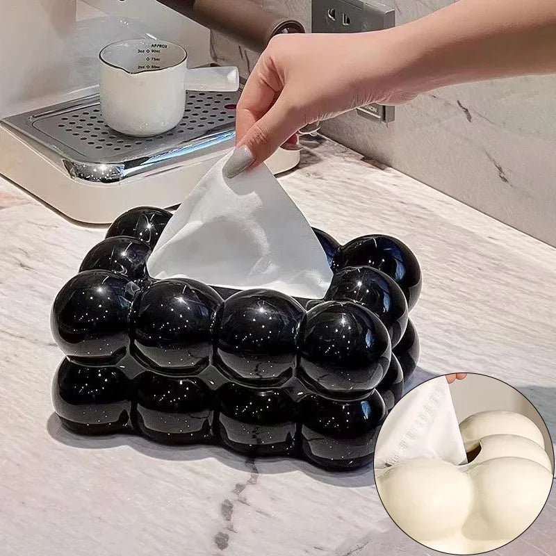 Luxurious Bubble Design Tissue Box Creative Paper Towel Dispenser for Kitchen and Living Room Tissue Box Cover for Living Room