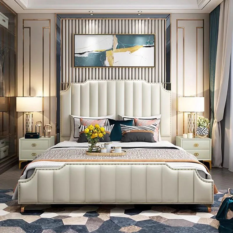 Queen European Double Bed Royal Wood King Headboard Frame Double Bed Girl Boys Sleeping Letti Matrimoniali Bedroom Furniture