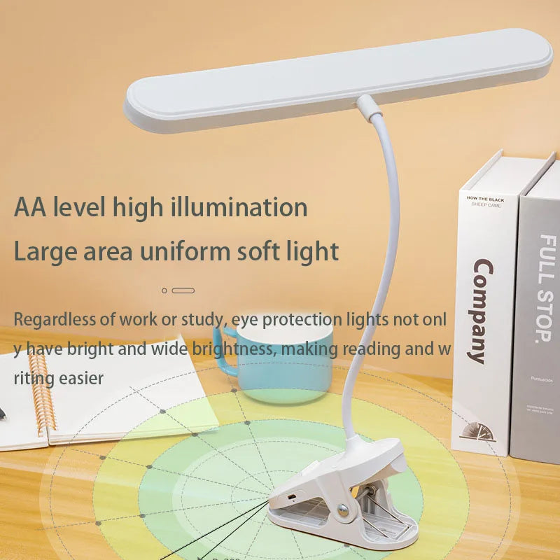 Cross Border Learning Dedicated Desk Clip, Bedside, Bedroom, Dormitory, Charging Eye Protection LED Reading Lamp, Student Gift