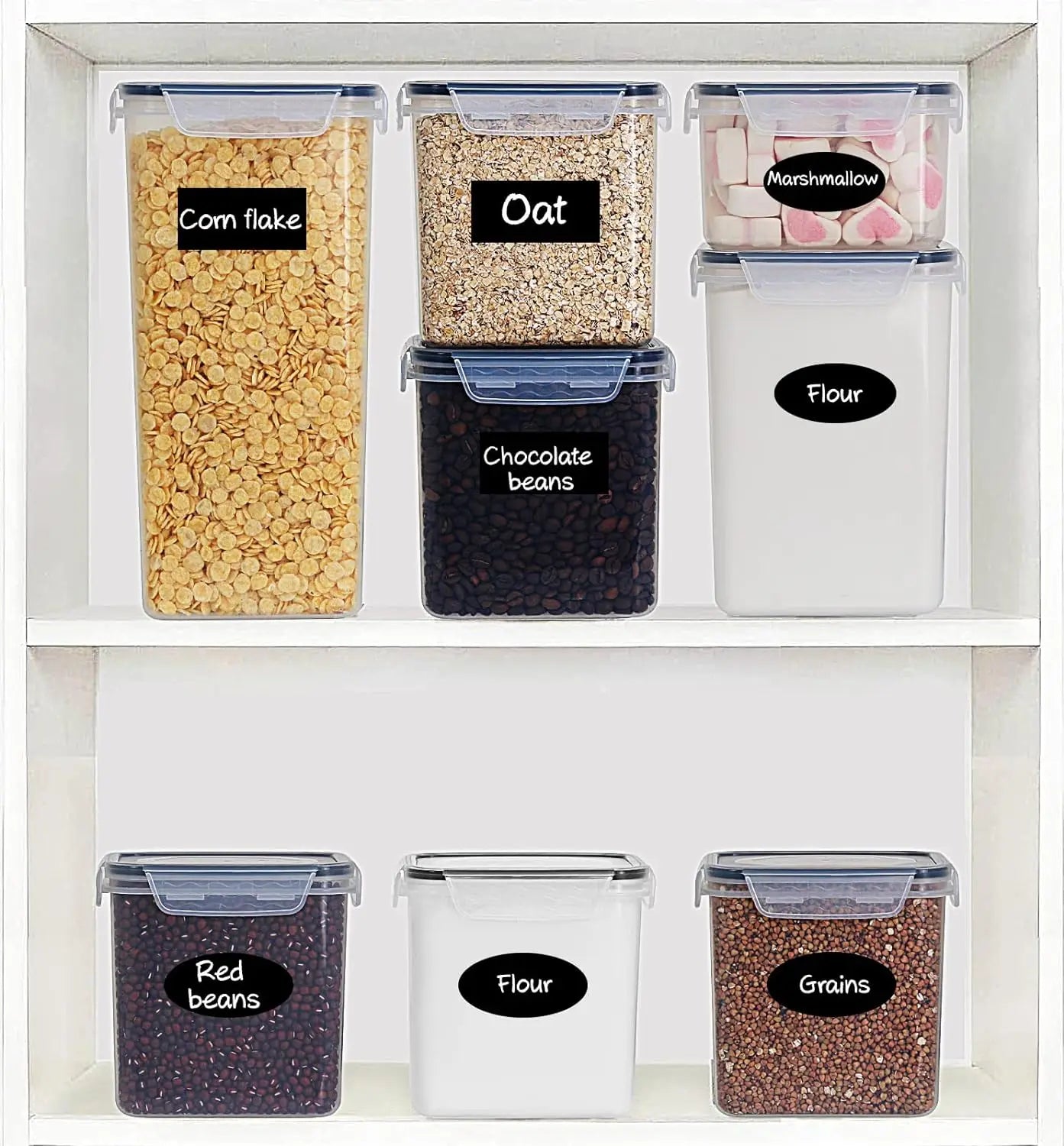 Food Storage Containers 25-Piece Set, Kitchen & Pantry Organization, BPA Free Plastic Storage Containers with Lids