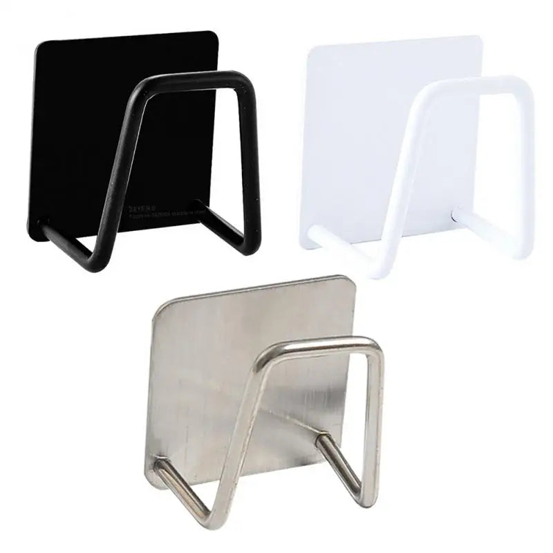 Kitchen Organizer Sponge Holder Soap Drying Rack Self Adhesive Sink Drain Racks Stainless Steel Sink Wall Storage Racks Hooks