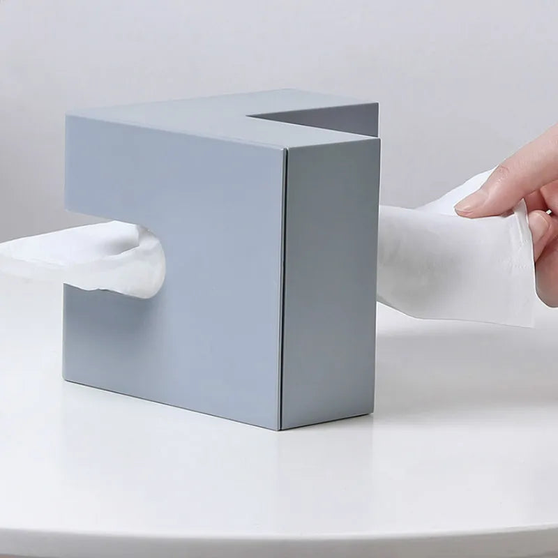 Nordic minimalist creative office tissue box home living room double-sided paper tray napkin case