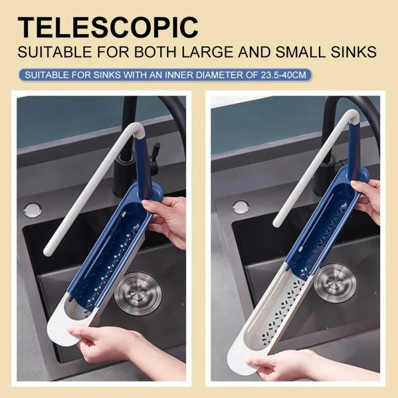 Telescopic Sink Shelf Kitchen Sinks Organizer Soap Sponge Holder Sink Drain Rack Storage Basket Kitchen Gadgets Accessories Tool