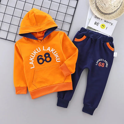 New Spring Autumn Baby Girl Clothes Children Boys Cotton Letter Hoodies Pants 2Piece Set Toddler Fashion Costume Kids Tracksuits