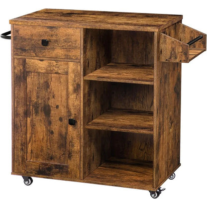 Kitchen Island, Storage Cabinet with Drawer, Kitchen Cart with Spice and Towel Rack Saving Space, Easy Assembly, for Living Room