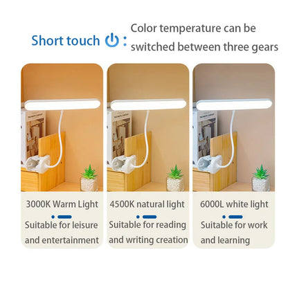 Cross Border Learning Dedicated Desk  Clip, Bedside, Bedroom, Dormitory, Charging Eye Protection LED Reading Lamp, Student Gift