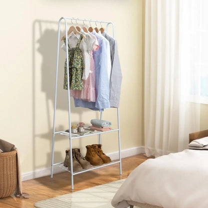 Bedroom Clothes Storage Rack Wardrobes Household Clothes Storage Shelves Floor Stand Shoes Rack Hangers Coat Cupboard Organizer