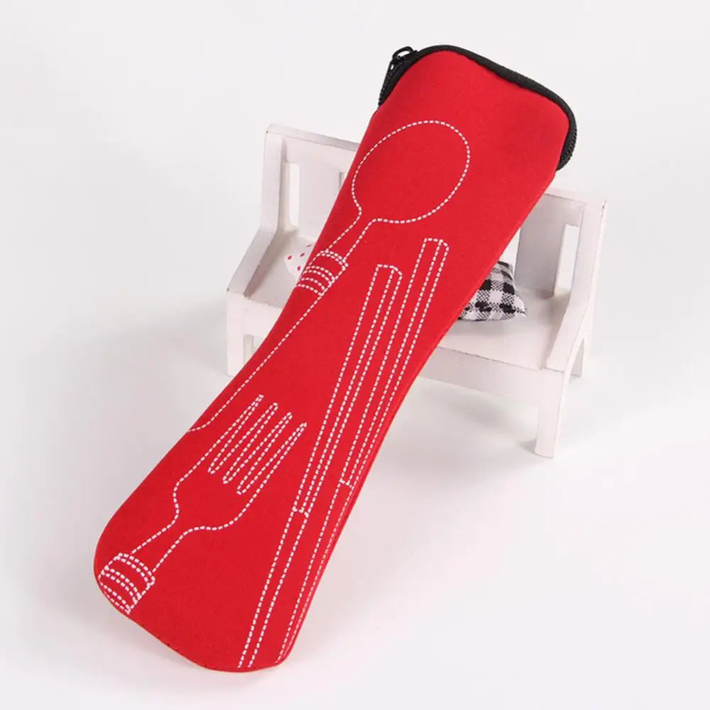 Portable Tableware Bag Box Cutlery Storage Bag Travel Packaging Storage Box Picnic Fork Spoon Knife Pouch Bag Without Dinnerware