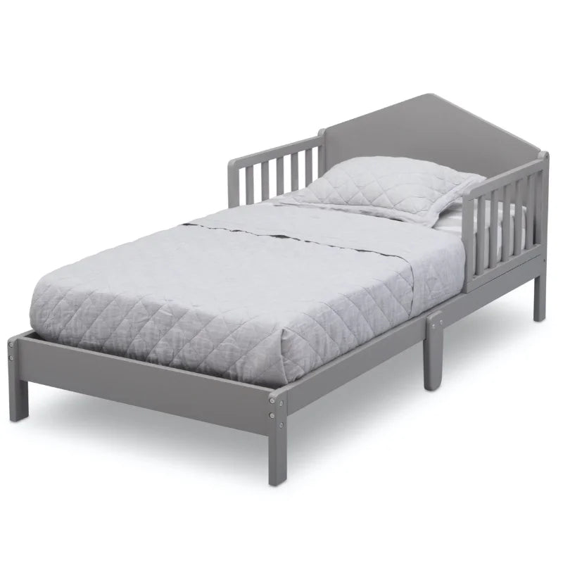 Delta Children Homestead Toddler Bed, Greenguard Gold Certified, Gray 55.25"L X 30"D X 24.5"H Furniture Bedroom for Kids