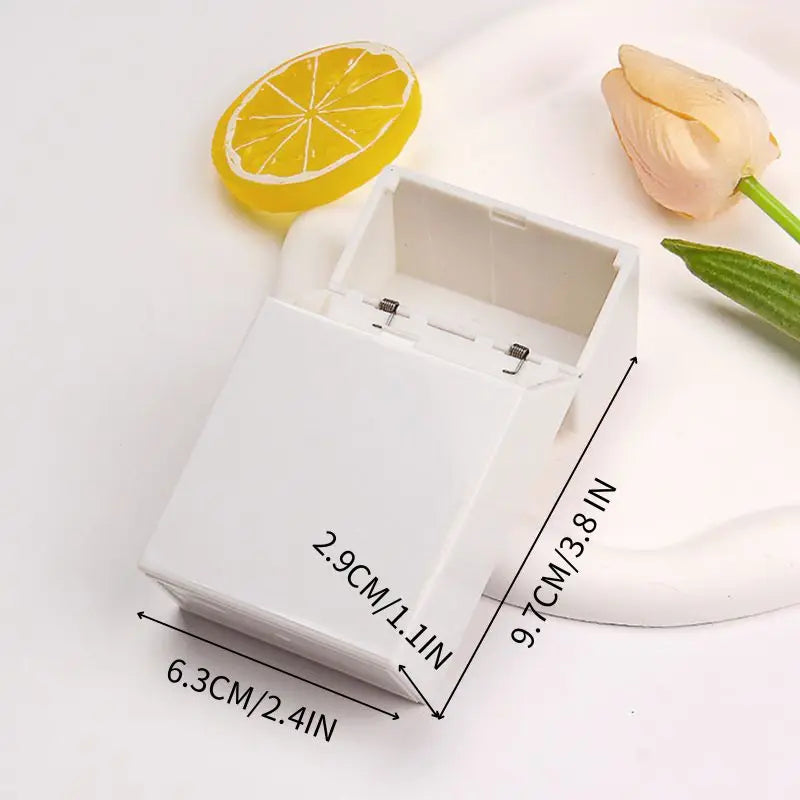 Flip Lid Desktop Storage Box White Mini Idol Photo Card Orangizer Small Stationery Pill Boxes Container Rawer Sorting Organizer