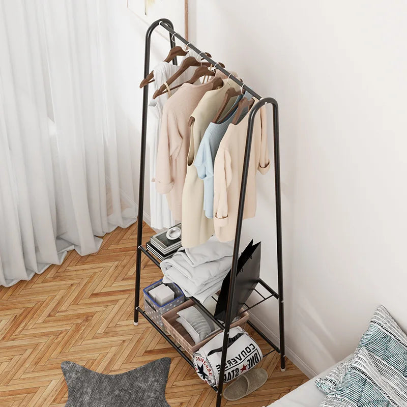 Bedroom Clothes Storage Rack Wardrobes Household Clothes Storage Shelves Floor Stand Shoes Rack Hangers Coat Cupboard Organizer