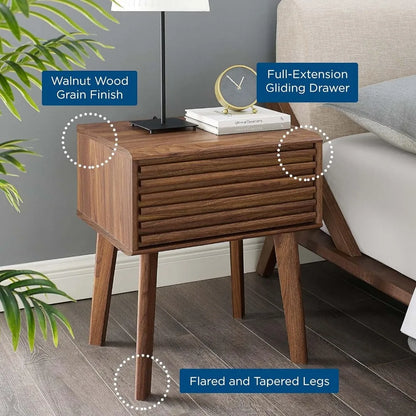 Render Mid-Century Modern End Table or Nightstand in Walnut Freight Free Bedside Tables Bedside Tables for the Bedroom Furniture