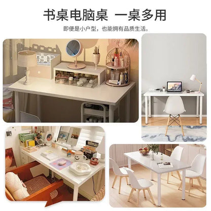 Home White Desk Computer Desk Bedroom Makeup Table Rental Student Study Against The Wall Simple Desk