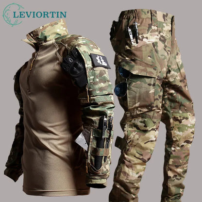 Men's Tactical Frog Suit Airsoft Outdoor Clothes Military Paintball SWAT Assault Shirts Special Forces Uniform Pants for Men