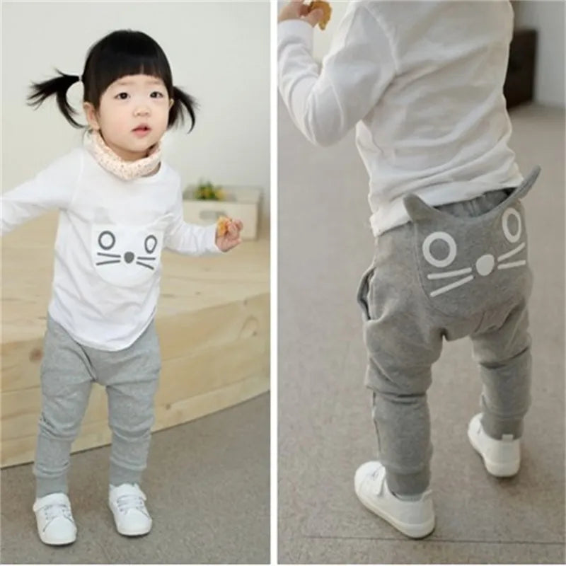 Casual Baby Children Pants Toddler Boys Girls Cute Big Mouth Monster Trousers Costumes Long Cototn Infant Cartoon Panty Clothes