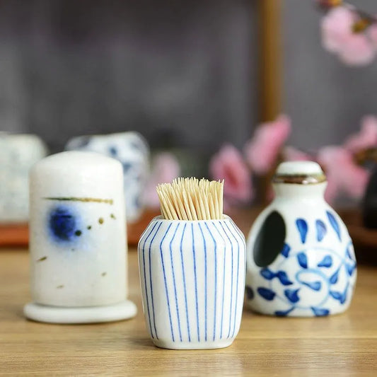 Japanese Restaurant Ceramic Toothpick Barrel, Light Luxury Toothpick Box, Ins Wind Toothpick Jar, Toothpick Bucket, Living Room