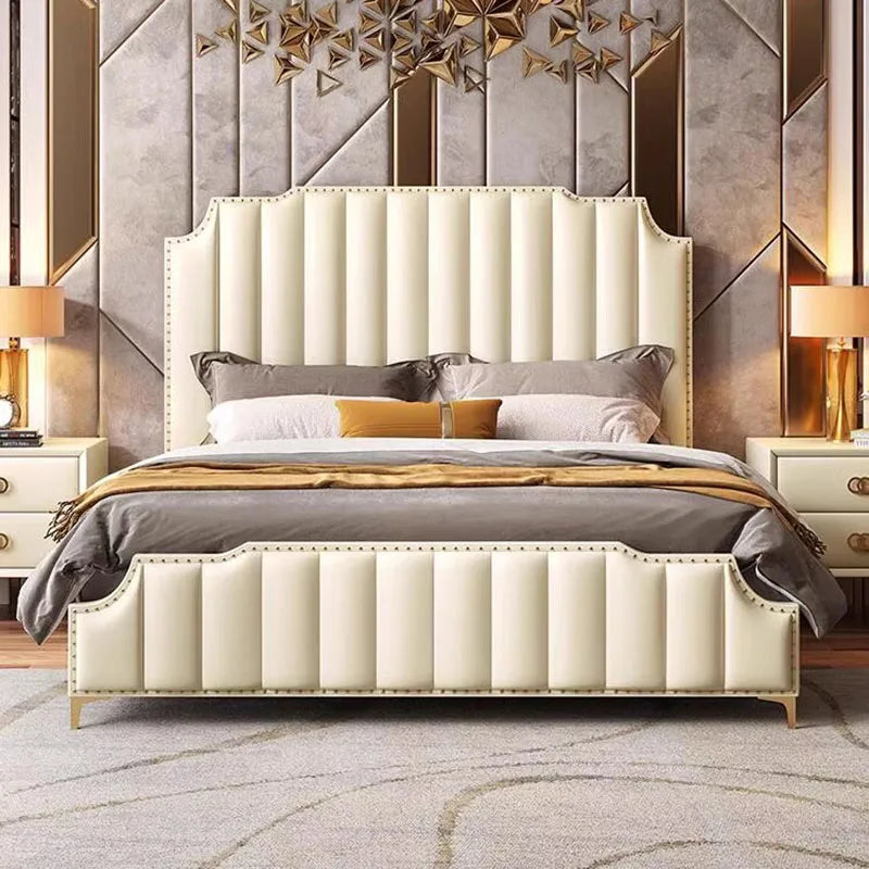 Queen European Double Bed Royal Wood King Headboard Frame Double Bed Girl Boys Sleeping Letti Matrimoniali Bedroom Furniture