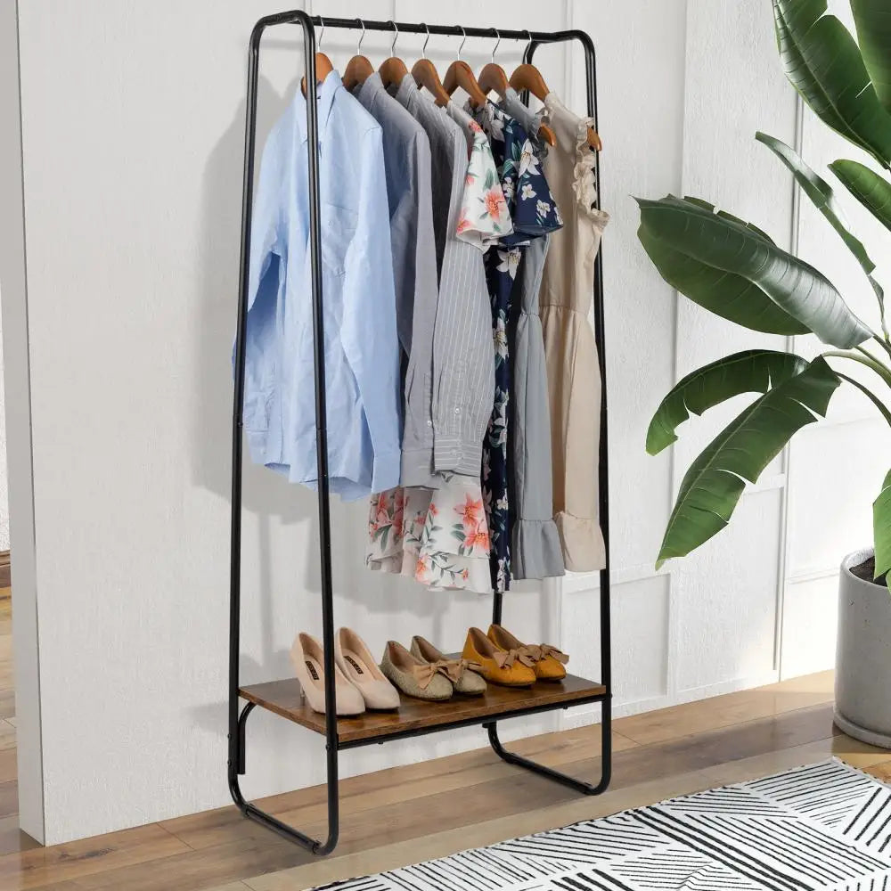 Bedroom Clothes Storage Rack Wardrobes Household Clothes Storage Shelves Floor Stand Shoes Rack Hangers Coat Cupboard Organizer