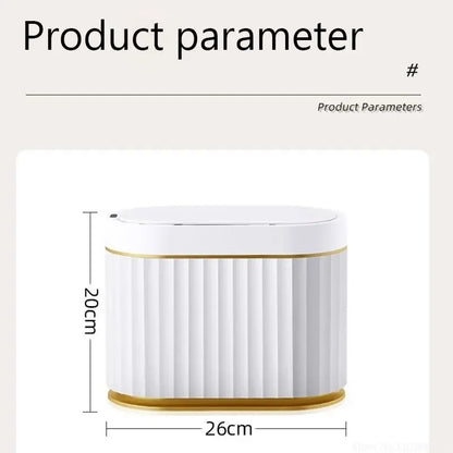 5L Waterproof Automatic Sensor Trash Can Desk Waste Bin Paper Basket Luxury Induction Smart Garbage Bin For Bathroom Bedroom Hom